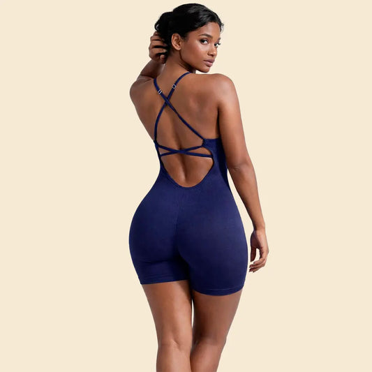 Mono Corto Aura Sculpt – Espalda Abierta Seamless